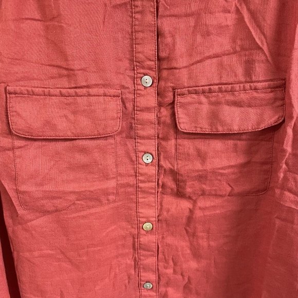 H&M Shirt Womens 2 Mauve Pink Button Down Lightweight Top Cotton Semi Sheer - Picture 3 of 12